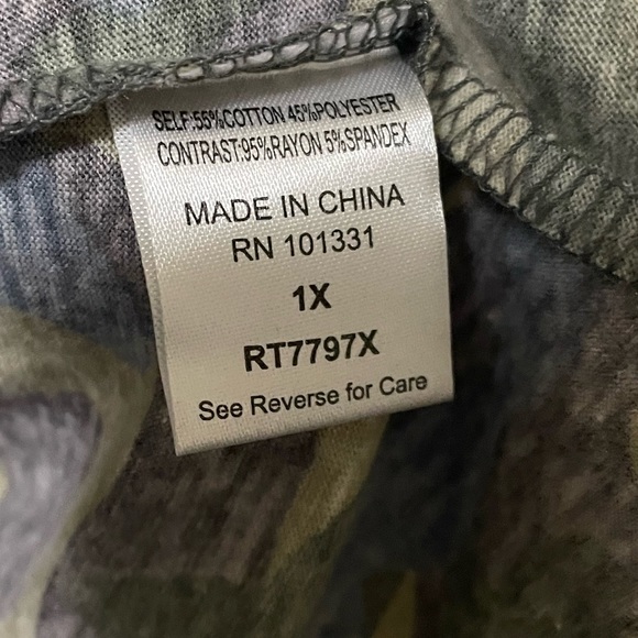 NWT Charlotte Russe Camo Baseball T-Shirt - 1X - Picture 6 of 6